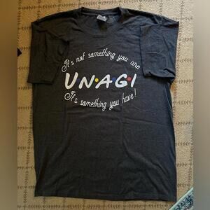 Charcoal Gray Friends “Unagi” short sleeve T-shirt L NWOT